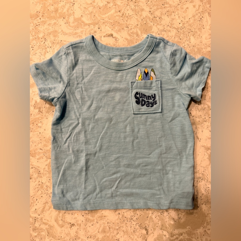 Carter's Blue Tee with Surfboard Pocket